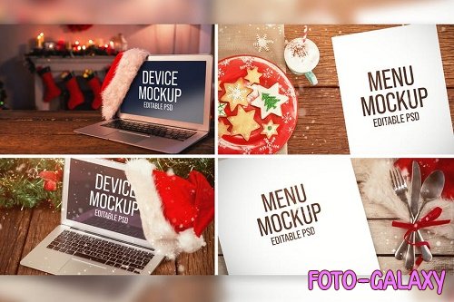 Christmas Laptop & Menu Mockup Set - Y4MCD7Y