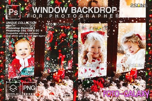 Christmas window overlay & Photoshop overlay - 1668338