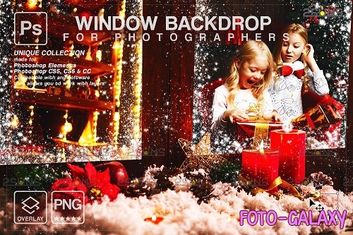 Christmas window overlay & Photoshop overlay V2 - 1668387
