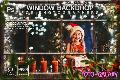 Christmas window overlay & Photoshop overlay V4- 1668392