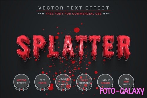 Splatter Blood Editable Text Effect - 6655664