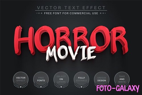 Horror Movie - Editable Text Effect - 6659573