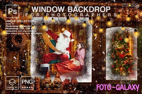 Christmas window overlay & Photoshop overlay V6 - 1668525