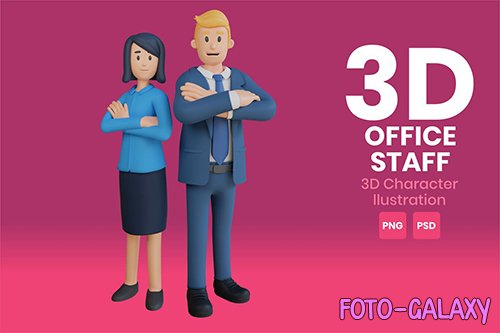Office Staff 3D Character Illustration