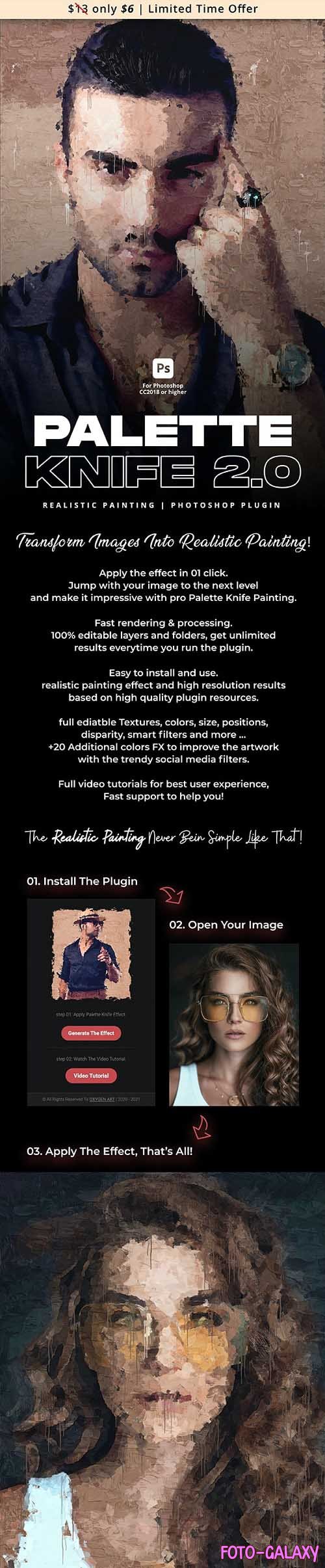 Palette Knife 2.0 | Realistic Painting Photoshop Plugin - 34915390