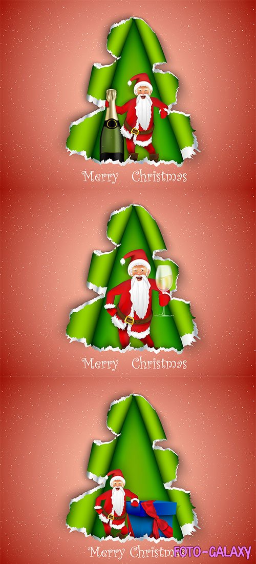 Санта Клаус с подарками - Векторный клипарт