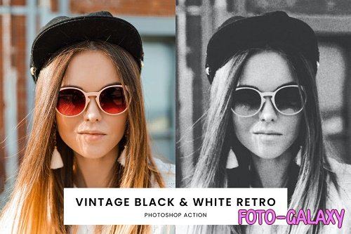 Vintage Black & White Retro Photoshop Action