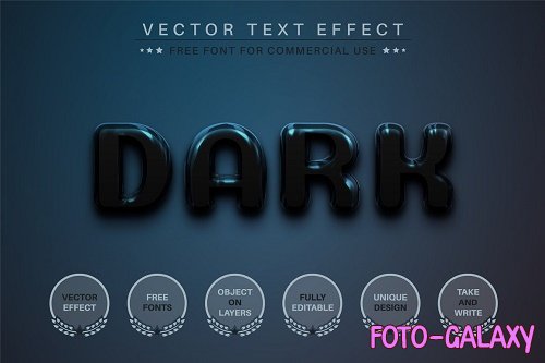 Black Plastic - Editable Text Effect - 6700227