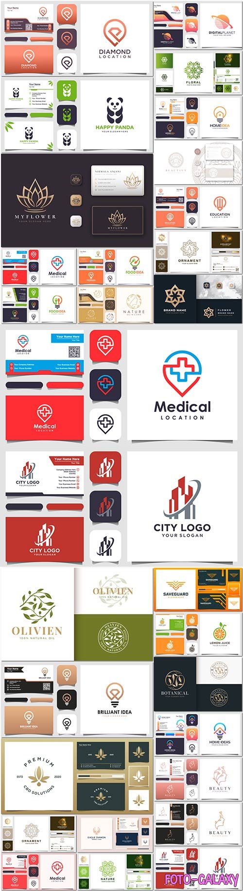 Logo and business card design premium vector