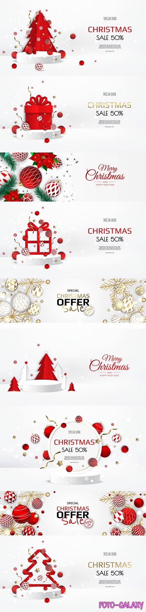 Christmas vector illustration with Christmas trees balls and decorative elements on a white background