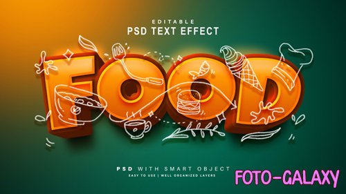 Food Text Effect Psd