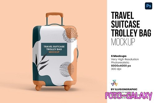 Travel Suitcase Trolley Bag Mockups - 6704779