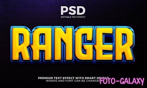Ranger hero 3d editable text effect premium text effect