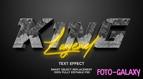 King lagend text effect template psd