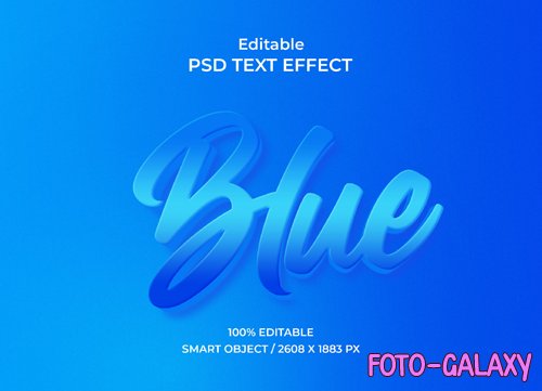 Blue editable text effect psd