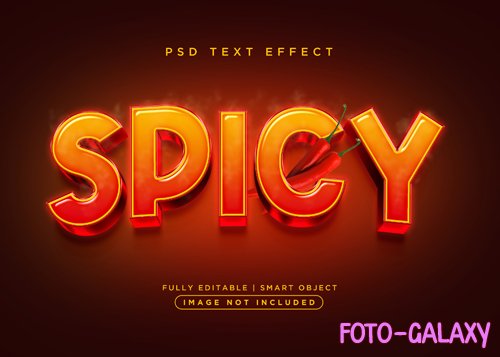 3d style spicy text effect psd