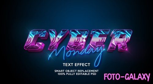 Cyber monday text effect template psd
