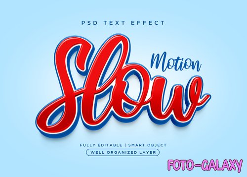 3d style slow text effect psd