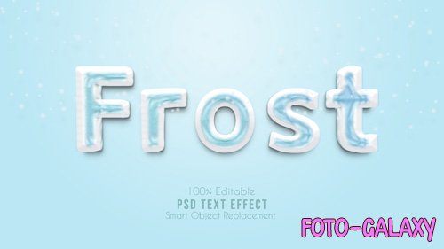 3d frost ice text effect psd