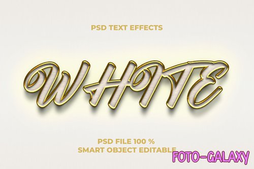 Text effects white template premium psd