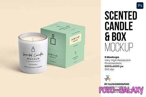 Scented Candle & Box Mockups - 6721344