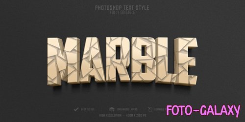 Marble 3d text style effect template design premium psd