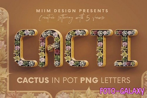 Cactus In Pot - 3D Lettering - 6724335