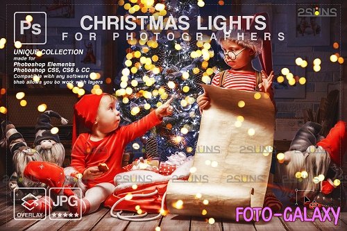 Christmas lights photoshop overlay, Sparkler overlay bokeh V3 - 1732543