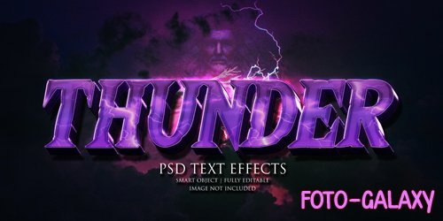 Thunder text effect psd