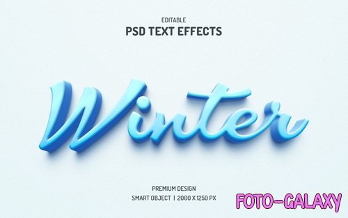 Winter text effect editable cold text style psd