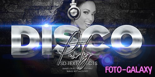 Disco party text effect psd