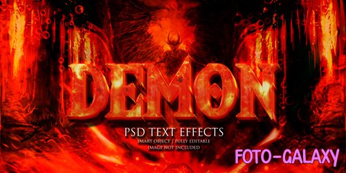 Demon text effect psd