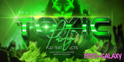 Toxic party text effect psd