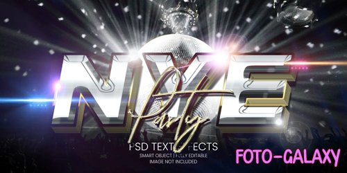 New year eve party text effect psd