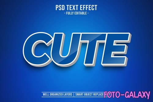 Cute text style effect psd
