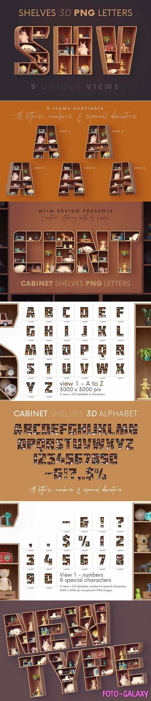 Cabinet Shelves - 3D Lettering - 6791684
