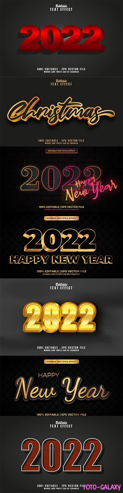 Text effect happy new year 2022 premium vector