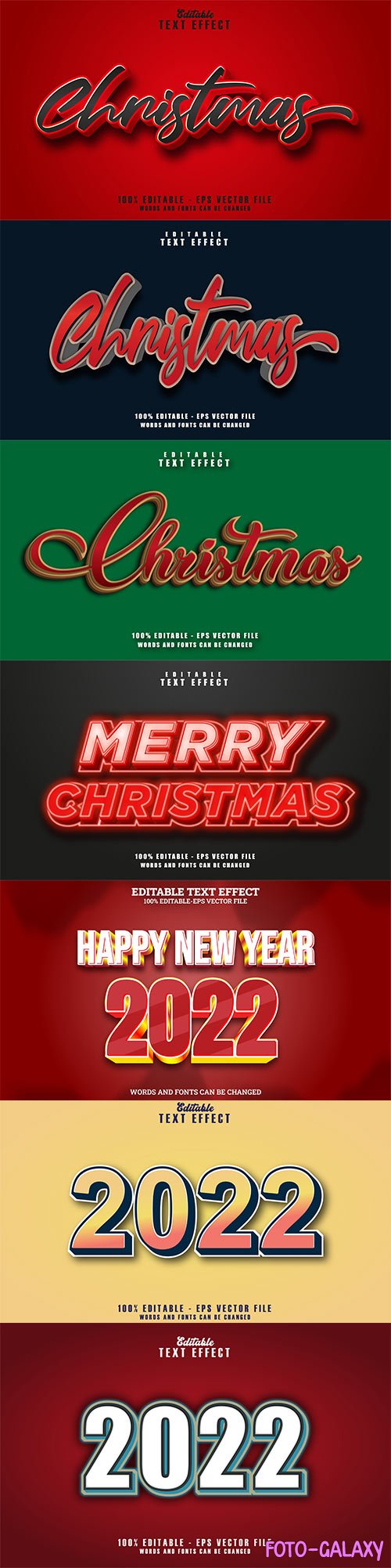 2022 text effect, Christmas text vector