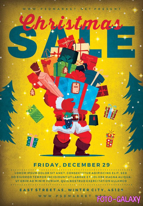 Christmas sale flyer psd 