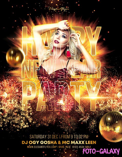 Happy New Year Premium PSD Flyer Template