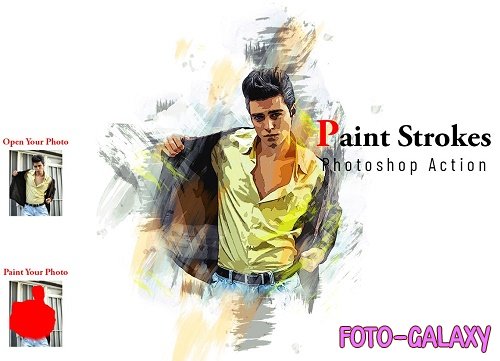 Paint Strokes Photoshop Action - 6806219