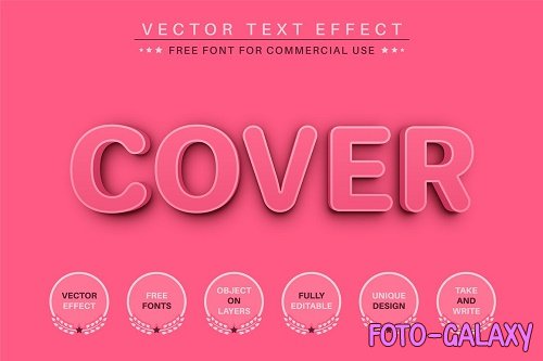 Pink Cover - Editable Text Effect - 6811483