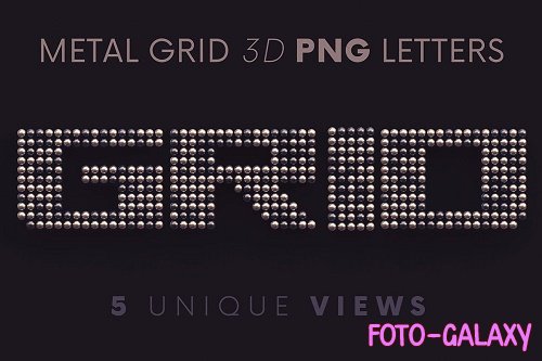 Metallic Grid - 3D Lettering - 6802034