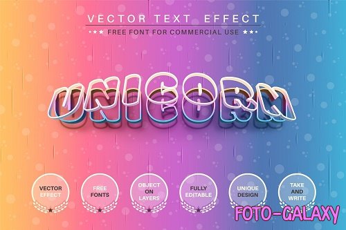 Bend Unicorn - Editable Text Effect - 6814209