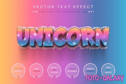 Rainbow Shading Editable Text Effect - 6828432
