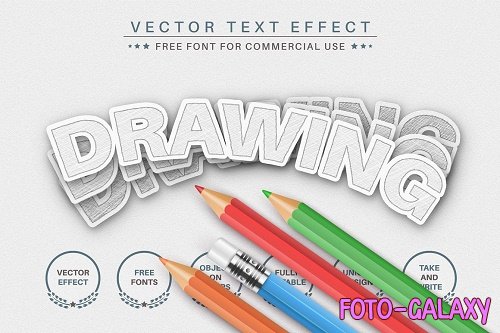 Pencil Drawing Editable Text Effect - 6831200
