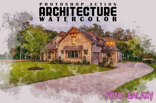 Architecture Watercolor PS Action - 6793562