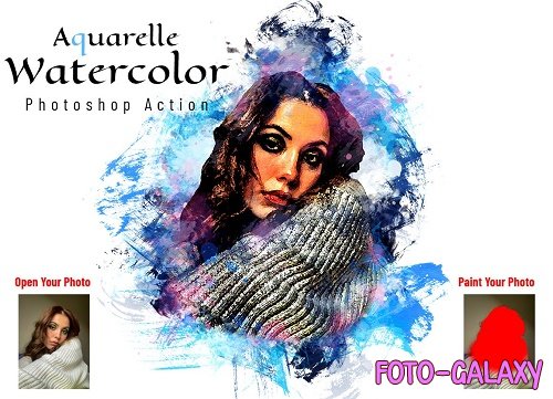 Aquarelle Watercolor PS Action - 6880823