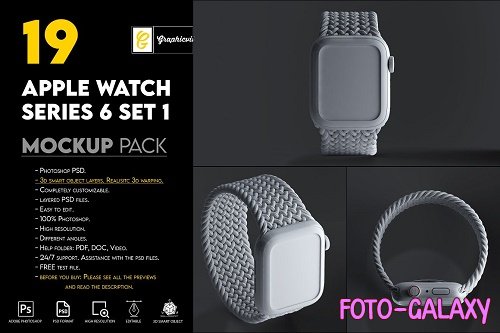 Apple Watch Series 6 mockup set 1 - 6864101