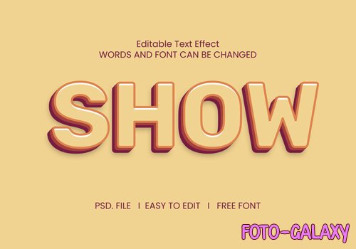 Show text effect psd